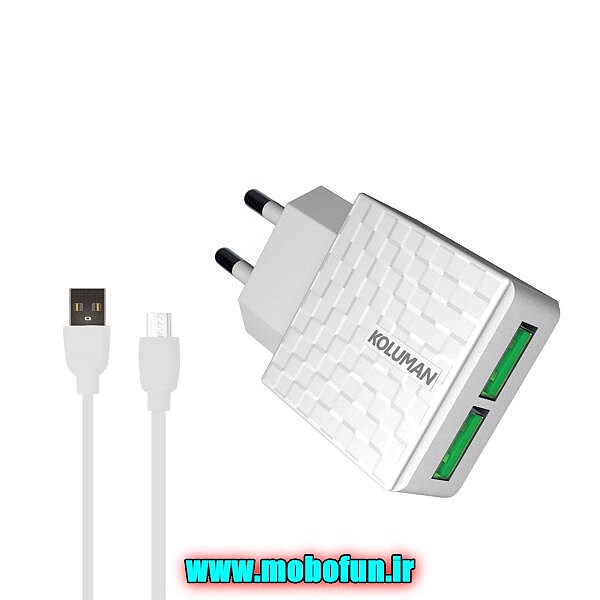 شارژر دیواری کلومن مدل KC-H600 به همراه کابل تبدیل microUSB