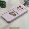 قاب گوشی Poco X6 Pro - Redmi K70E شیائومی طرح سیلیکونی Solid عروسکی خرسی جیر محافظ لنزدار صورتی کد 12770