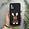 قاب گوشی Galaxy A51 سامسونگ طرح سیلیکونی Solid عروسکی محافظ لنزدار طرح خرگوشی LV مشکی کد 12838