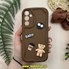 قاب گوشی Galaxy A25 سامسونگ طرح سیلیکونی ژله ای سولید SOLID منحنی سه بعدی برجسته عروسکی COFFEE Baby محافظ لنز دار شکلاتی کد 13804