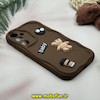 قاب گوشی Galaxy A35 سامسونگ طرح سیلیکونی ژله ای سولید SOLID منحنی سه بعدی برجسته عروسکی COFFEE Baby محافظ لنز دار شکلاتی کد 13810