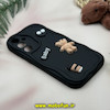 قاب گوشی Galaxy A35 سامسونگ طرح سیلیکونی ژله ای سولید SOLID منحنی سه بعدی برجسته عروسکی COFFEE Baby محافظ لنز دار مشکی کد 13811