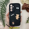 قاب گوشی Galaxy A35 سامسونگ طرح سیلیکونی ژله ای سولید SOLID منحنی سه بعدی برجسته عروسکی COFFEE Baby محافظ لنز دار مشکی کد 13811