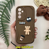 قاب گوشی Galaxy A54 سامسونگ طرح سیلیکونی ژله ای سولید SOLID منحنی سه بعدی برجسته عروسکی COFFEE Baby محافظ لنز دار شکلاتی کد 13816