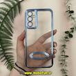 قاب گوشی Galaxy A05S سامسونگ طرح الکتروپلیتینگ ژله ای شفاف اورجینال طرح مگ سیف محافظ لنز دار آبی کد 13544