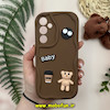 قاب گوشی Galaxy S23 FE سامسونگ طرح سیلیکونی ژله ای سولید SOLID منحنی سه بعدی برجسته عروسکی COFFEE Baby محافظ لنز دار شکلاتی کد 13854