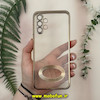 قاب گوشی Galaxy A13 4G سامسونگ طرح الکتروپلیتینگ ژله ای شفاف اورجینال طرح مگ سیف محافظ لنز دار رزگلد کد 13559