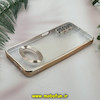 قاب گوشی Galaxy A13 4G سامسونگ طرح الکتروپلیتینگ ژله ای شفاف اورجینال طرح مگ سیف محافظ لنز دار رزگلد کد 13559