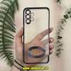 قاب گوشی Galaxy A13 4G سامسونگ طرح الکتروپلیتینگ ژله ای شفاف اورجینال طرح مگ سیف محافظ لنز دار مشکی کد 13561