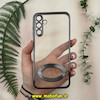 قاب گوشی Galaxy A15 سامسونگ طرح الکتروپلیتینگ ژله ای شفاف اورجینال طرح مگ سیف محافظ لنز دار مشکی کد 13568