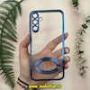 قاب گوشی Galaxy A15 سامسونگ طرح الکتروپلیتینگ ژله ای شفاف اورجینال طرح مگ سیف محافظ لنز دار آبی کد 13569