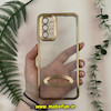 قاب گوشی Galaxy A23 سامسونگ طرح الکتروپلیتینگ ژله ای شفاف اورجینال طرح مگ سیف محافظ لنز دار رزگلد کد 13574