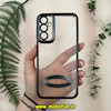 قاب گوشی Galaxy A24 سامسونگ طرح الکتروپلیتینگ ژله ای شفاف اورجینال طرح مگ سیف محافظ لنز دار مشکی کد 13579