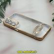 قاب گوشی Galaxy A24 سامسونگ طرح الکتروپلیتینگ ژله ای شفاف اورجینال طرح مگ سیف محافظ لنز دار رزگلد کد 13582