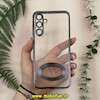 قاب گوشی Galaxy A25 سامسونگ طرح الکتروپلیتینگ ژله ای شفاف اورجینال طرح مگ سیف محافظ لنز دار مشکی کد 13585