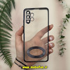 قاب گوشی Galaxy A32 4G سامسونگ طرح الکتروپلیتینگ ژله ای شفاف اورجینال طرح مگ سیف محافظ لنز دار مشکی کد 13588