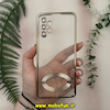 قاب گوشی Galaxy A32 4G سامسونگ طرح الکتروپلیتینگ ژله ای شفاف اورجینال طرح مگ سیف محافظ لنز دار رزگلد کد 13592