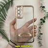 قاب گوشی Galaxy A34 سامسونگ طرح الکتروپلیتینگ ژله ای شفاف اورجینال طرح مگ سیف محافظ لنز دار رزگلد کد 13599