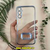 قاب گوشی Galaxy A34 سامسونگ طرح الکتروپلیتینگ ژله ای شفاف اورجینال طرح مگ سیف محافظ لنز دار آبی کد 13600