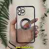 قاب گوشی iPhone 11 Pro آیفون طرح الکتروپلیتینگ ژله ای شفاف اورجینال طرح مگ سیف محافظ لنز دار بنفش کد 13638