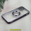 قاب گوشی iPhone 11 Pro آیفون طرح الکتروپلیتینگ ژله ای شفاف اورجینال طرح مگ سیف محافظ لنز دار بنفش کد 13638