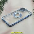 قاب گوشی iPhone 11 Pro Max آیفون طرح الکتروپلیتینگ ژله ای شفاف اورجینال طرح مگ سیف محافظ لنز دار آبی کد 13643
