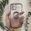 قاب گوشی iPhone 12 آیفون طرح الکتروپلیتینگ ژله ای شفاف اورجینال طرح مگ سیف محافظ لنز دار بنفش کد 13647