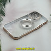 قاب گوشی iPhone 13 Pro آیفون طرح الکتروپلیتینگ ژله ای شفاف اورجینال طرح مگ سیف محافظ لنز دار رزگلد کد 13658