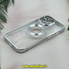 قاب گوشی iPhone 13 Pro آیفون طرح الکتروپلیتینگ ژله ای شفاف اورجینال طرح مگ سیف محافظ لنز دار نقره ای کد 13661