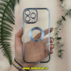 قاب گوشی iPhone 13 Pro Max آیفون طرح الکتروپلیتینگ ژله ای شفاف اورجینال طرح مگ سیف محافظ لنز دار آبی کد 13663