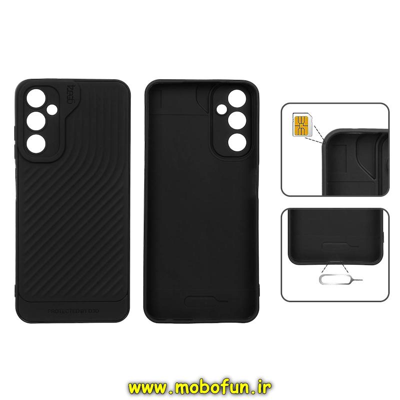 قاب گوشی Galaxy A05S سامسونگ اورجینال GEAR4 سیلیکونی راه راه محافظ لنز دار مشکی کد 23707