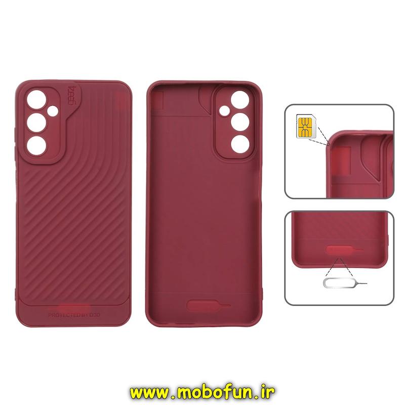 قاب گوشی Galaxy A05S سامسونگ اورجینال GEAR4 سیلیکونی راه راه محافظ لنز دار زرشکی کد 23709