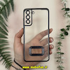قاب گوشی  Galaxy S21 FE سامسونگ طرح الکتروپلیتینگ ژله ای شفاف اورجینال طرح مگ سیف محافظ لنز دار مشکی کد 13717