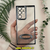 قاب گوشی  Galaxy S22 Ultra سامسونگ طرح الکتروپلیتینگ ژله ای شفاف اورجینال طرح مگ سیف محافظ لنز دار مشکی کد 13721