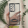قاب گوشی  Galaxy S23 Ultra سامسونگ طرح الکتروپلیتینگ ژله ای شفاف اورجینال طرح مگ سیف محافظ لنز دار مشکی کد 13727
