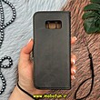 کیف گوشی Galaxy S8 سامسونگ مگنتی طرح چرم کتابی بند آویز دار محافظ لنزدار مشکی کد 13998