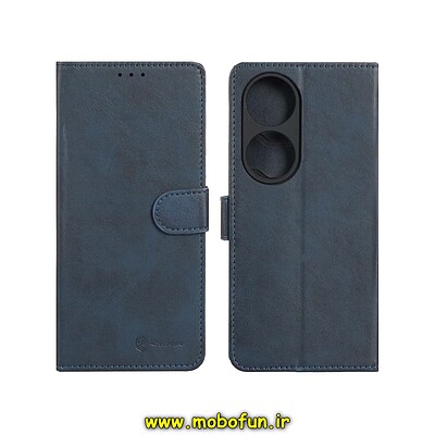 کیف گوشی Honor X7B آنر مگنتی Nillkin نیلکین طرح چرم کتابی محافظ لنزدار سرمه ای کد 24125