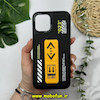 قاب گوشی iPhone 12 Pro Max آیفون چرمی اورجینال CASETIFY کاشن CATION دور سیلیکونی استندشو مشکی کد 13824