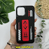 قاب گوشی iPhone 12 Pro Max آیفون چرمی اورجینال CASETIFY کاشن CATION دور سیلیکونی استندشو مشکی کد 13826