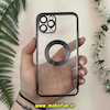 قاب گوشی iPhone 12 Pro آیفون طرح الکتروپلیتینگ ژله ای شفاف اورجینال طرح مگ سیف محافظ لنز دار مشکی کد 24394