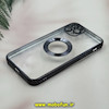 قاب گوشی iPhone 12 Pro آیفون طرح الکتروپلیتینگ ژله ای شفاف اورجینال طرح مگ سیف محافظ لنز دار مشکی کد 24394