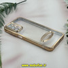 قاب گوشی Galaxy A13 4G سامسونگ طرح الکتروپلیتینگ ژله ای شفاف اورجینال طرح مگ سیف محافظ لنز دار طلایی کد 24400