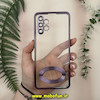 قاب گوشی Galaxy A13 4G سامسونگ طرح الکتروپلیتینگ ژله ای شفاف اورجینال طرح مگ سیف محافظ لنز دار بنفش کد 24401