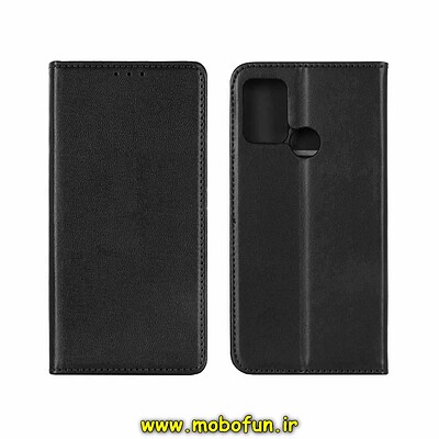 کیف گوشی Honor 9A آنر طرح چرم کتابی جاکارتی دار مشکی کد 24421