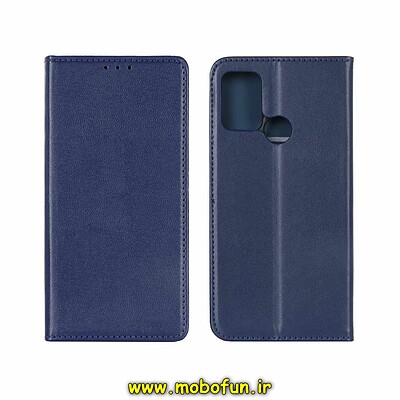 کیف گوشی Honor 9A آنر طرح چرم کتابی جاکارتی دار سرمه ای کد 24422