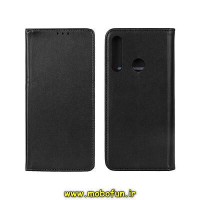 کیف گوشی Huawei Y6P هوآوی طرح چرم کتابی جاکارتی دار مشکی کد 24424