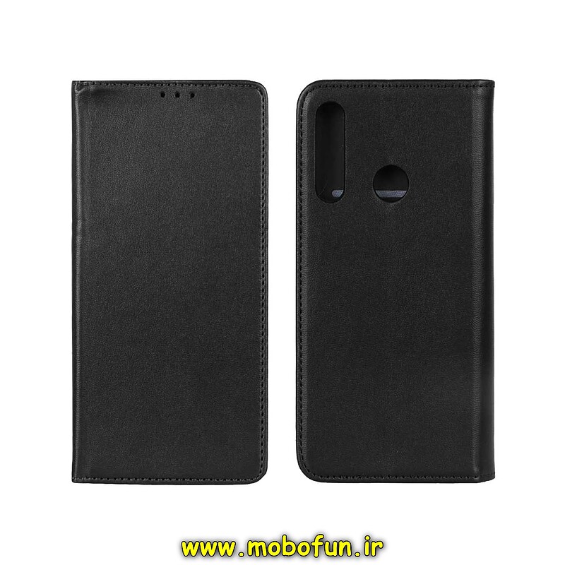 کیف گوشی Huawei Y6P هوآوی طرح چرم کتابی جاکارتی دار مشکی کد 24424