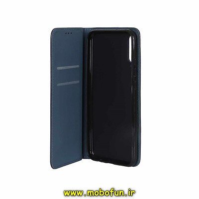 کیف گوشی Huawei Y7P هوآوی طرح چرم کتابی جاکارتی دار سرمه ای کد 24426