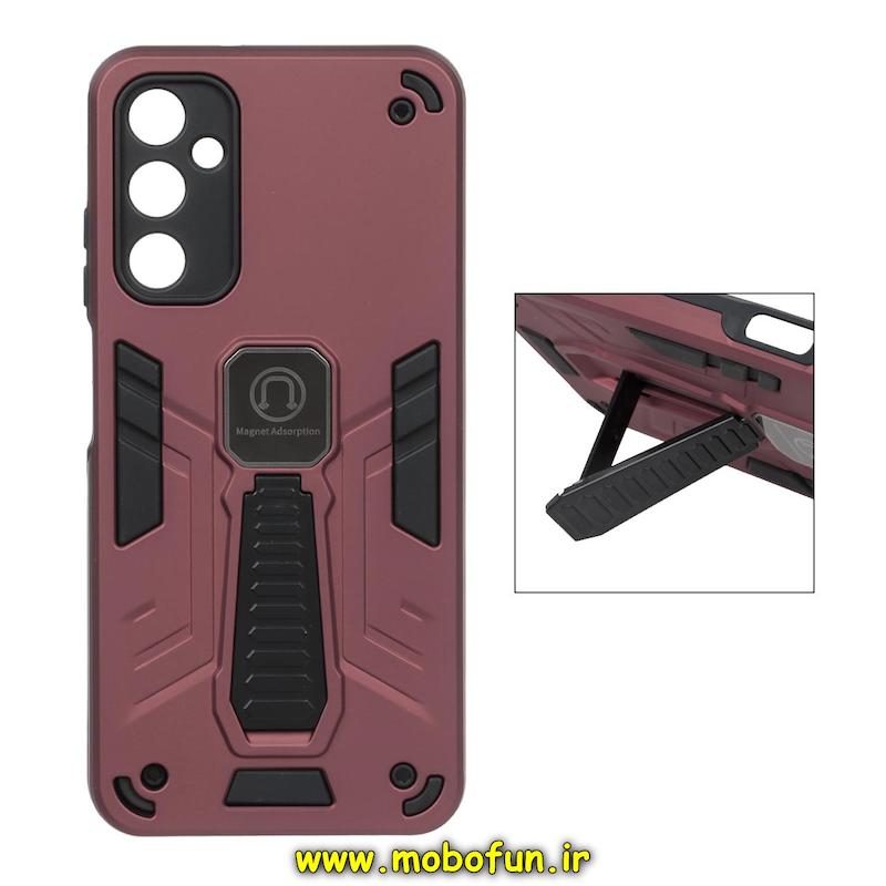 قاب گوشی Galaxy A05S سامسونگ طرح ضد ضربه بتمن Magnet Adsorption هولدر دار محافظ لنز دار زرشکی کد 24474