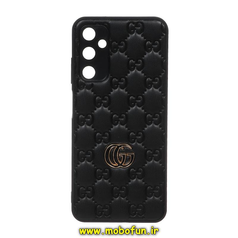 قاب گوشی Galaxy A05S سامسونگ طرح دار پافر چرمی محافظ لنز دار گوچی GUCCI مشکی کد 24824